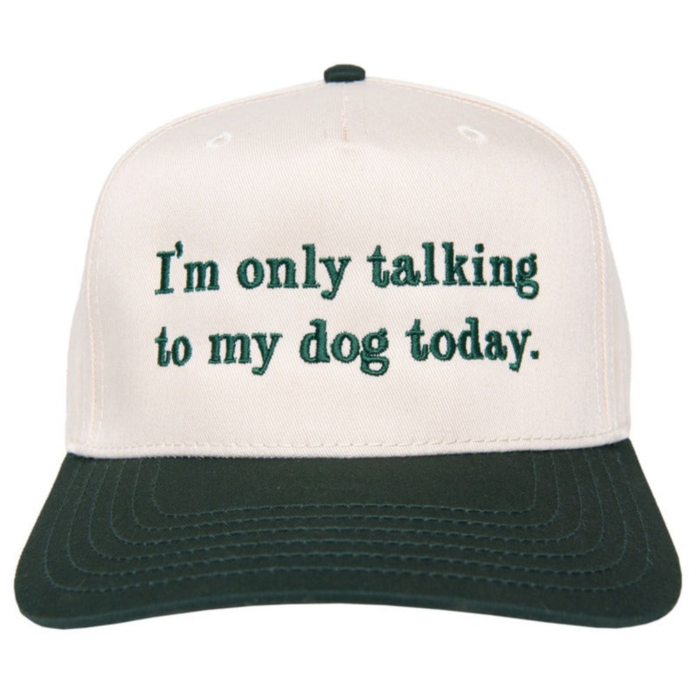 Katydid, I'M ONLY TALKING TO MY DOG TODAY VINTAGE HAT - black and cream, O/S
